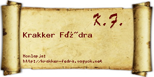 Krakker Fédra névjegykártya